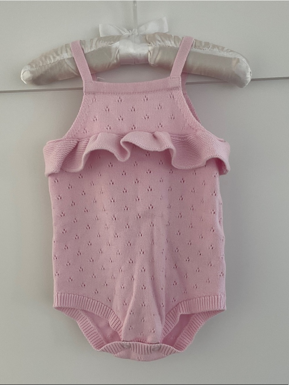 Cat & Jack Pink Knit Ruffle One-Piece Bodysuit